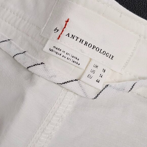 Anthropologie The Richie Slim Joggers Size 14 White Cotton Twill Tapered Leg NWT - Picture 9 of 11